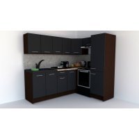 Bucatarie de Colt GENA NEW 6 DR. 170-220, Fara Corp de Cuptor, Wenge / Decor 0164